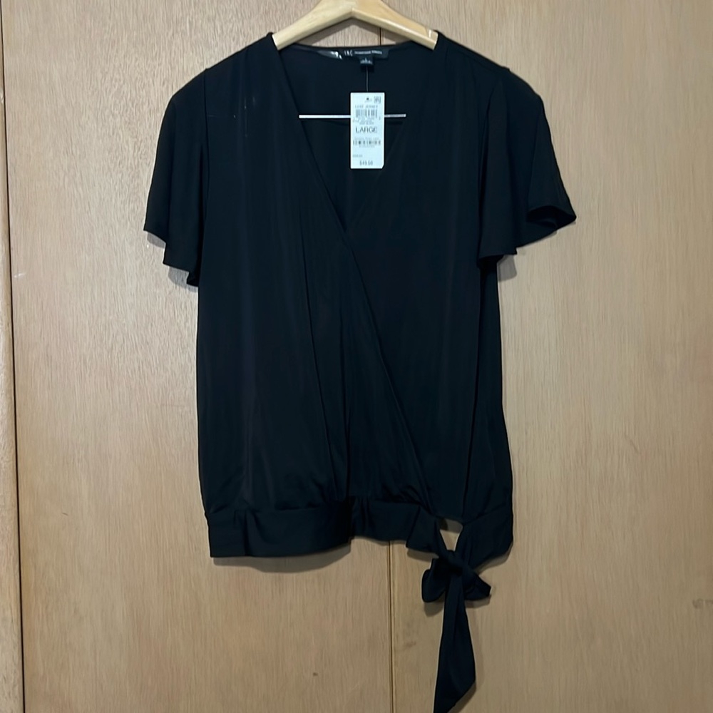INC Black Stretchy Top Large